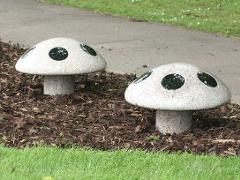 Mushroom memorial for Forget me not garden