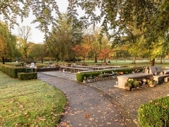 View of the vaults in the crematorium grounds