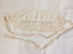Bonnet laid flat showing lace panel