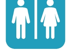 public toilets blue