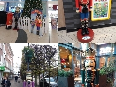 An image of large nutcrackers in shopping centres