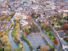Aerial image of town