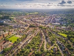 Aerial image of town