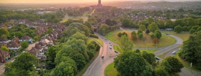 Cathedral at Sunrise View over Guildford and surrounding parks