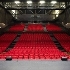 The view from the stage looking at 1000 red seats in the main auditorium