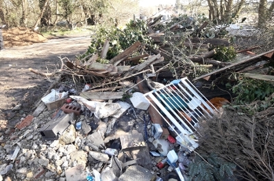 Fly-tipping on road Fly-tipping on road