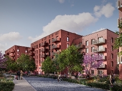 Artist's illustration of the apartment blocks on Guildford Park Road.