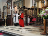 Mayor of Guildford, Cllr Jane Tyson, repeating the Declaration of Acceptance of Office at Civic Service.