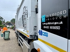Waste lorry collecting recycling